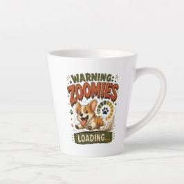 "Warnung Zoomies laden"Lustiger Corgi-Fan Retro Milchtasse