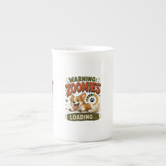 "Warnung Zoomies laden"Lustiger Corgi-Fan Retro Prozellantasse