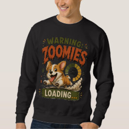 "Warnung Zoomies laden"Lustiger Corgi-Fan Retro Sweatshirt