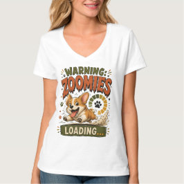 "Warnung Zoomies laden"Lustiger Corgi-Fan Retro T-Shirt
