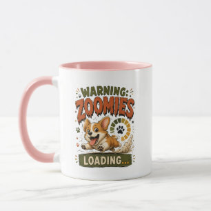 "Warnung Zoomies laden"Lustiger Corgi-Fan Retro Tasse