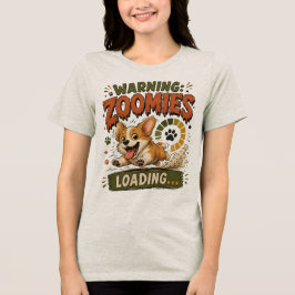 "Warnung Zoomies laden"Lustiger Corgi-Fan Retro Tri-Blend Shirt