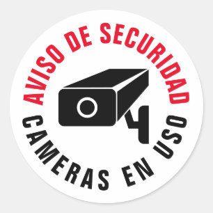 Warnung zur Sicherheit in spanischen Sprachen Runder Aufkleber