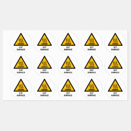 Warnungen vor heißer Oberfläche, extreme Wärmeentw Etiketten