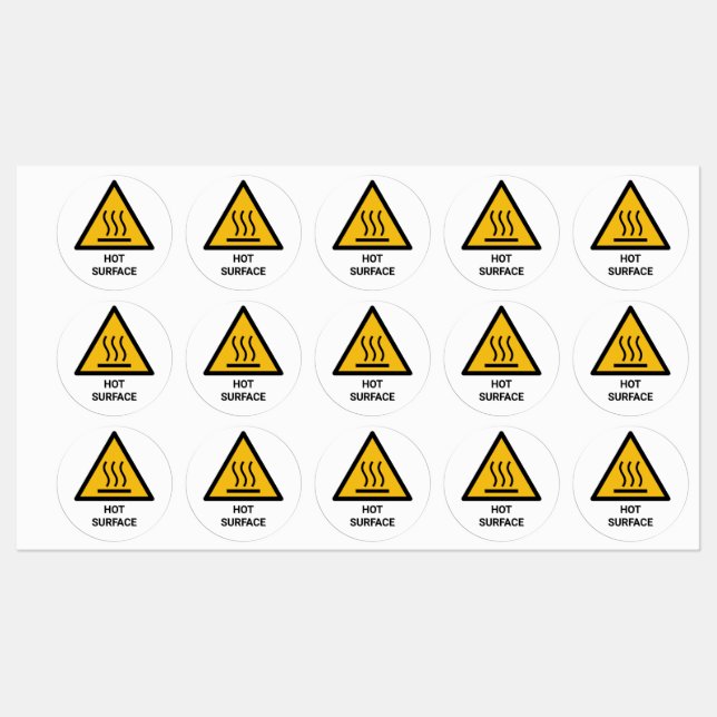 Warnungen vor heißer Oberfläche, extreme Wärmeentw Etiketten (Blatt)