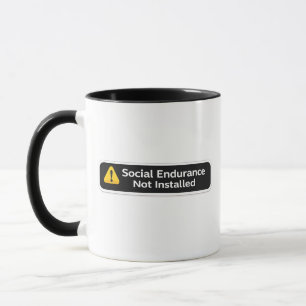 Warnungsdesign Soziale Ausdauer nicht installiert Tasse