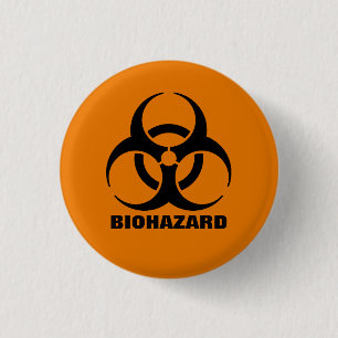 Warnzeichen für die Orangefarbene Biogefährdung Button