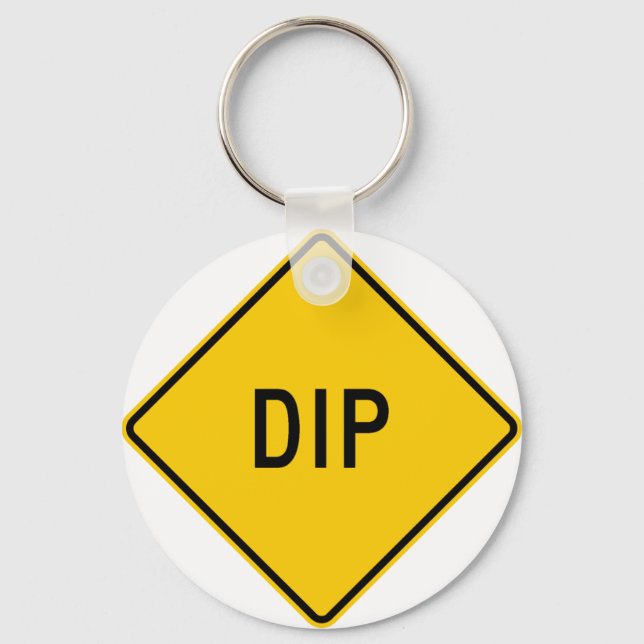Warnzeichen für Dip-Highway Schlüsselanhänger (Vorderseite)