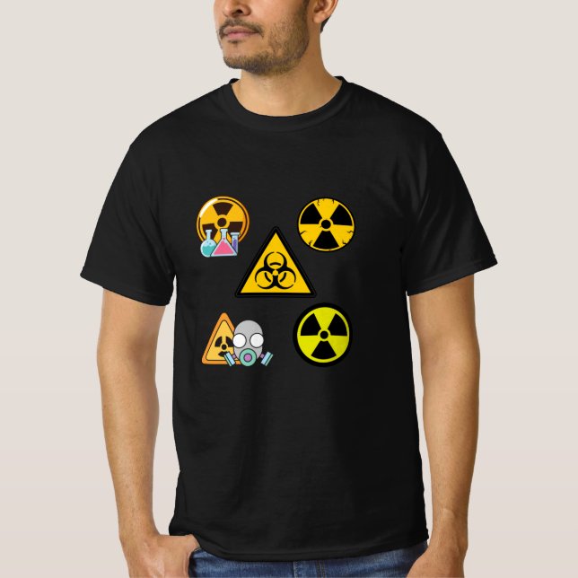 Warnzeichen für radioaktive Biogefährdung T-Shirt (Vorderseite)