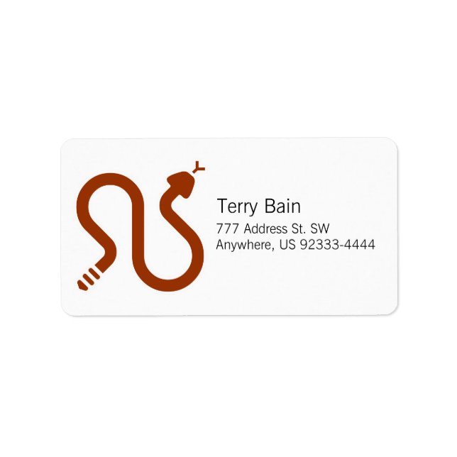 Warnzeichen für Rattlesnake Adressaufkleber (Vorne)