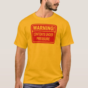 Warnzeichen-Inhalt unter Druck-Entwurf T-Shirt