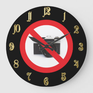 Warnzeichen ohne Kamera Große Wanduhr