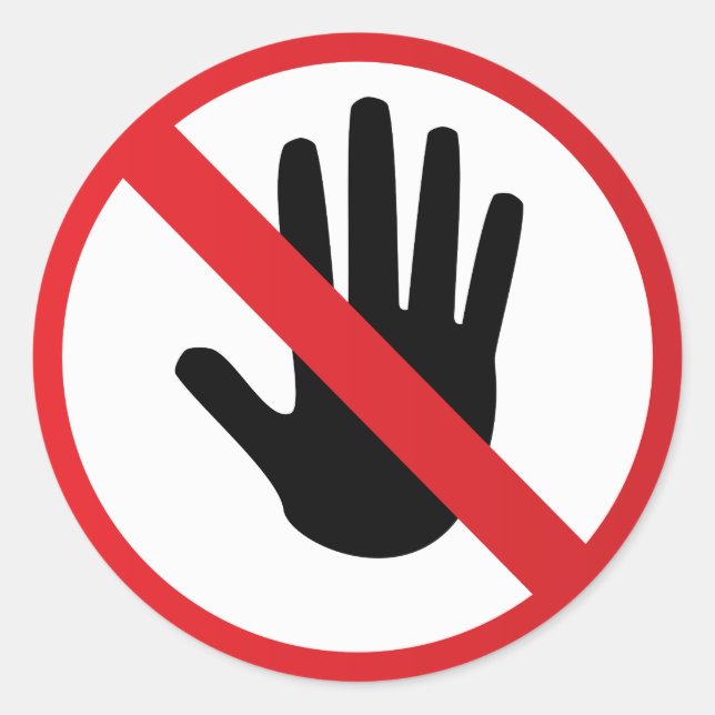 Warnzeichen Runder Aufkleber (Vorderseite)