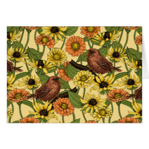 Warnzeichen und Blume, blassgelb