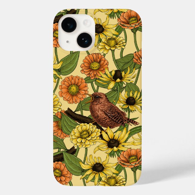 Warnzeichen und Blume, blassgelb Case-Mate iPhone 14 Hülle (Rückseite)
