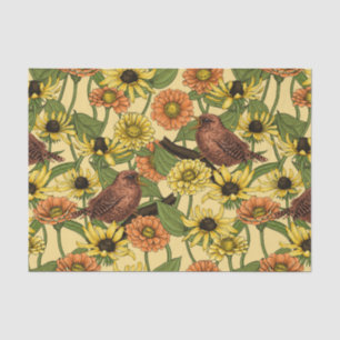 Warnzeichen und Blume, blassgelb Seidenpapier