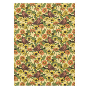Warnzeichen und Blume, blassgelb Tischdecke