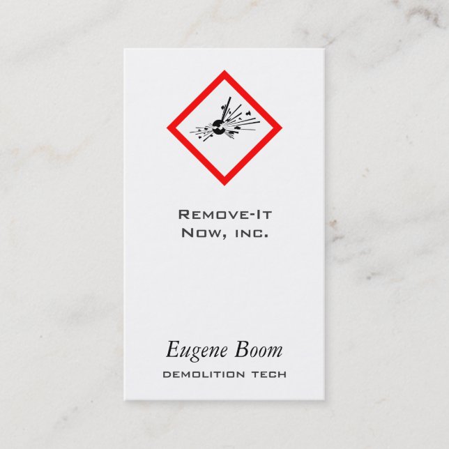 Warnzeichen Visitenkarte (Vorderseite)