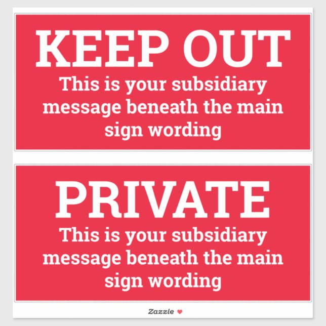 Warnzeichen - Zwei Zeichen als Aufkleber (Blatt)