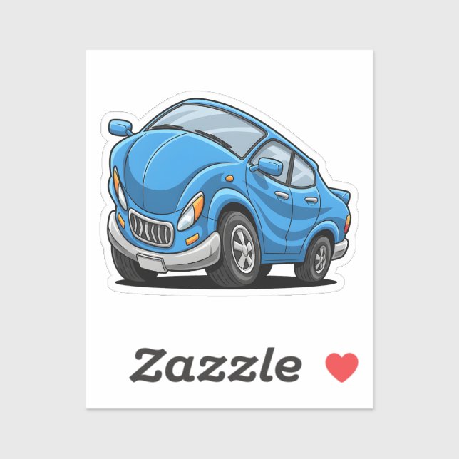 Warped Blue Cartoon Auto Aufkleber (Blatt)