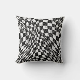 Warped Checkerboard Pattern | Soft Optical Illusio Kissen