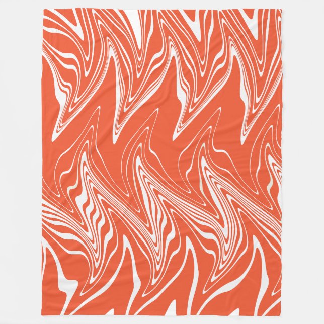 Warpfarben - orange und weiß fleecedecke (Vorderseite)