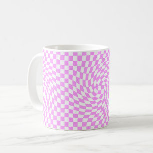 Warpkarton-Muster, rosa und weiß Kaffeetasse