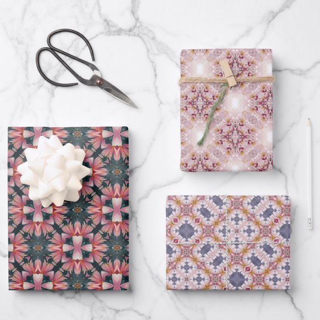 WARPPPAPIER - 3 SCHATTEN WASSERFARBENFARBENFARBPIN GESCHENKPAPIER SET (Vorderseite)