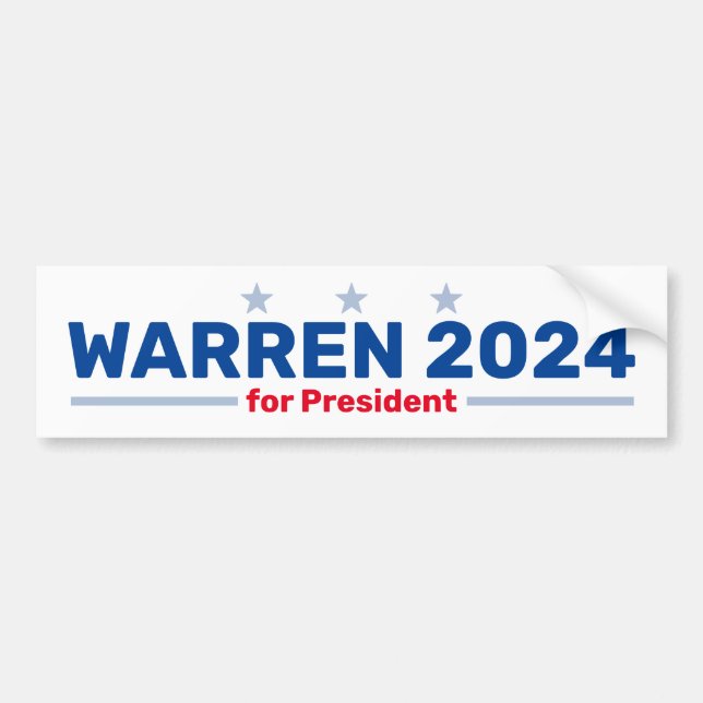 Warren 2024 Autoaufkleber (Vorne)