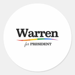 Warren als Präsident Runder Aufkleber