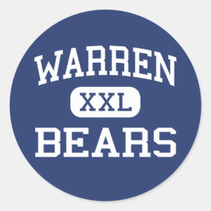 Warren - Bären - High School - Downey California Runder Aufkleber