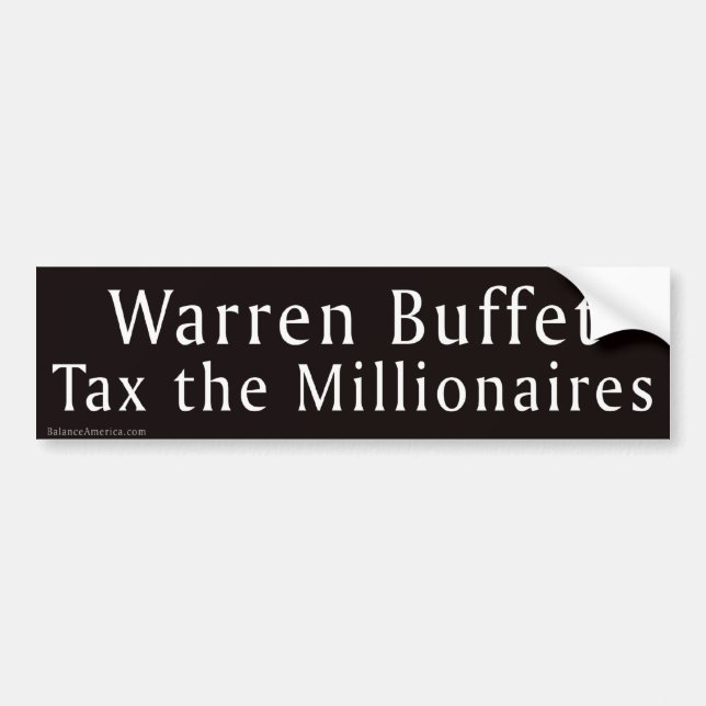Warren Buffet Tax Millionaires Autoaufkleber (Vorne)