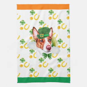 Warren Dog Holiday Wohngestaltung St Patricks Day Geschirrtuch