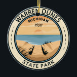 Warren Dunes Staat Park Michigan Vintag Keramik Ornament<br><div class="desc">Warren Dunes Staat Park Kunstwerk Design. Die großen Sanddünen des Parks und die Seestrande machen ihn zu einem der beliebtesten Staat-Parks von Michigan</div>