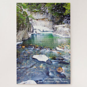 Warren Falls Vermont.Christmas Greetings Jigsaw Pu