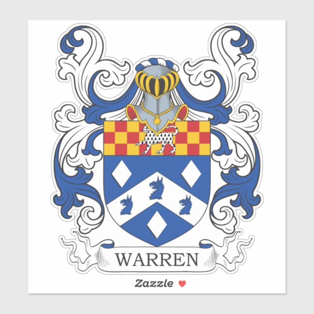 Warren Familienwappen Aufkleber (Blatt)