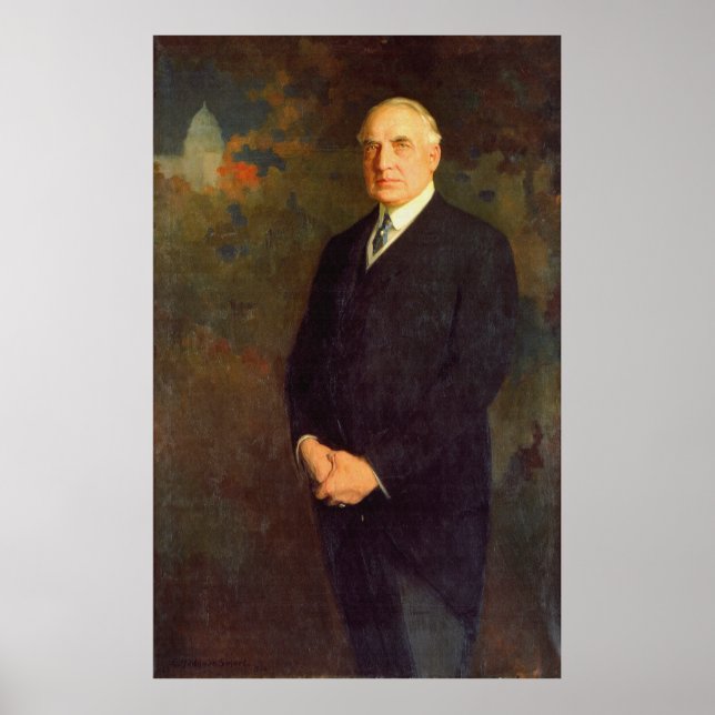 WARREN G. HARDING Portrait von Edmund Hodgson Smar Poster (Vorne)