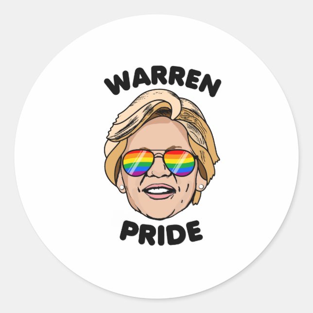 Warren Pride Runder Aufkleber (Vorderseite)
