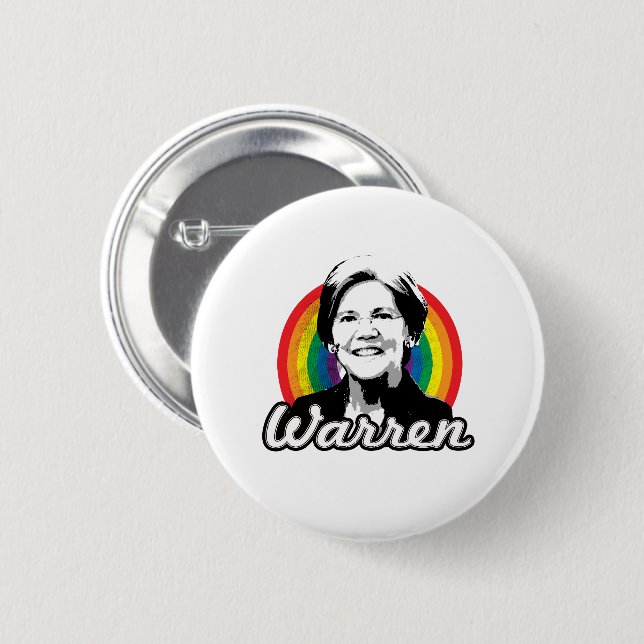 Warren-Regenbogen-Pride Button (Vorne & Hinten)