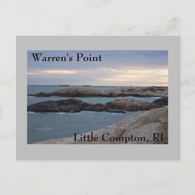 Warren's Point Beach, Little Compton, RI Postkarte (Vorderseite)