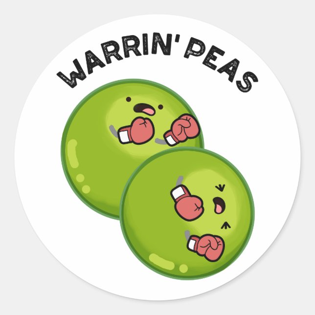 Warrin Peace Funny Pea Pun Runder Aufkleber (Vorderseite)
