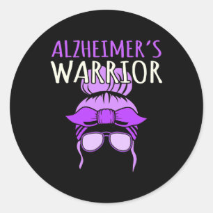 Warrior Awareness Lila Ribbon Monat Grafik Runder Aufkleber