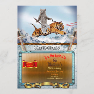 Warrior Cat and Tiger Funny Einladung