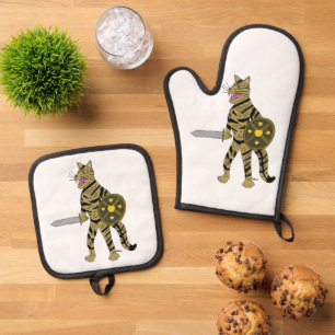 Warrior Cat Ofenhandschuh & Topflappen-Set