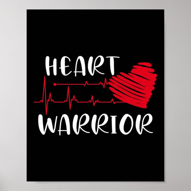 Warrior Chd Awareness Present Congenital Heart Dis Poster (Vorne)