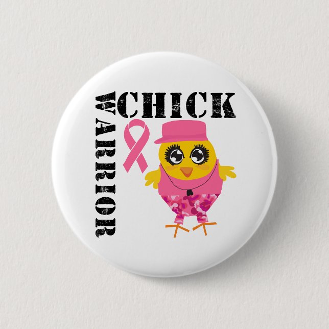Warrior Chick Breast Cancer Button (Vorderseite)