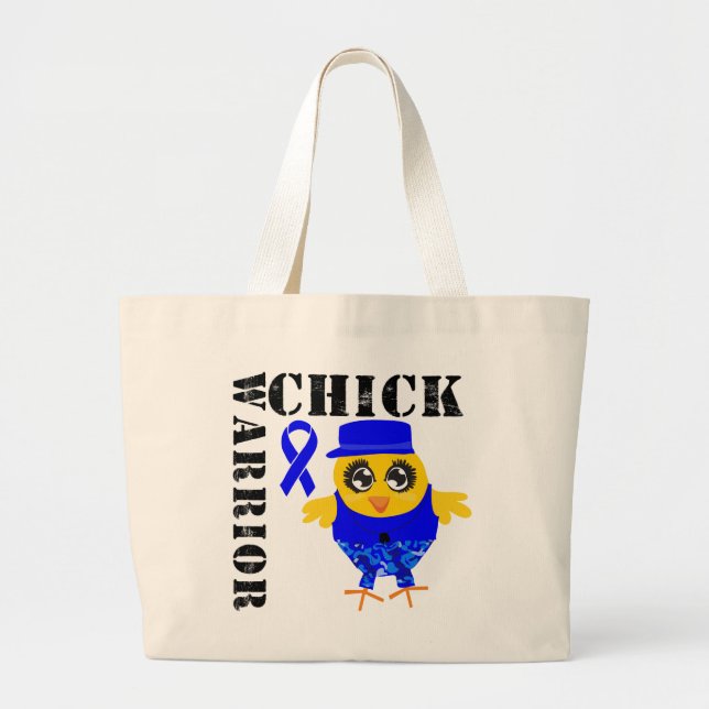Warrior Chick Rectal Cancer Jumbo Stoffbeutel (Vorne)