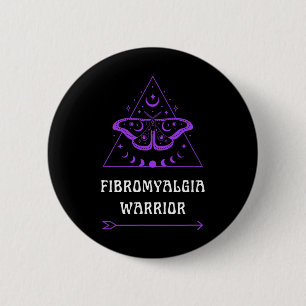 Warrior Chronic Illness Awareness Lila Boho Button