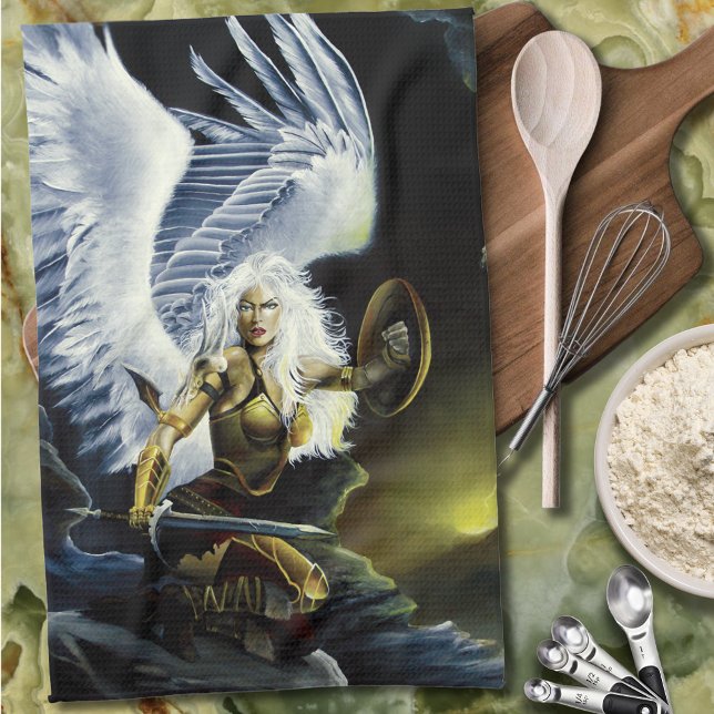 Warrior Fantasy Angel Sword Geschirrtuch (Von Creator hochgeladen)