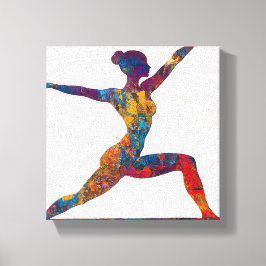Warrior II Pose Stretched Canvas Print Leinwanddruck